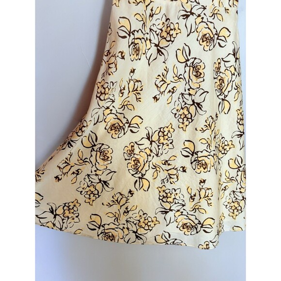 LOFT Yellow Strapless Fit & Flare MIDI Floral Dress, Removable Straps SZ 4 Small - Picture 6 of 16
